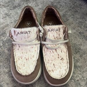 Ariat Tan and Cream Flats with Western-Inspired Design
